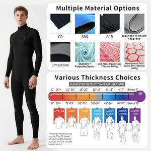 Vente en gros 3/2mm poitrine Zip Surf combinaison Bodysurf vêtements fabricants homme femme néoprène coupe-vent surf plongée combinaison humide - Product Image 2