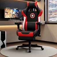 Silla de Juego Ergonómica con Reposabrazos 3D, Silla Giratoria para Gamers, Silla de Juego Profesional de Cuero PU con Respaldo Alto y Reposapiés