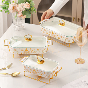 <span class=keywords><strong>Plat</strong></span> à gratin en céramique 13,5 onces, soupière, réchaud, ensemble de pots à <span class=keywords><strong>fondue</strong></span> de 6 pouces, bols et soupières de service - Product Image 6