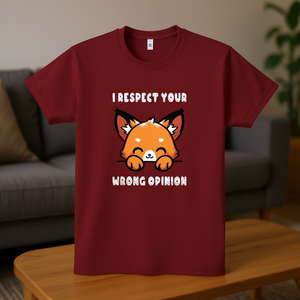 Camiseta con estampado divertido de I Respect Your Wrong Opinion, color granate, unisex, talla M para adultos - Product Image 3