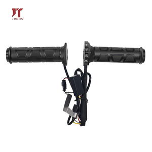 Nouvelles poignées chauffantes <span class=keywords><strong>électrique</strong></span>s universelles 12V à extrémités ouvertes et fermées sans <span class=keywords><strong>accélérateur</strong></span> pour guidon de moto - Product Image 1