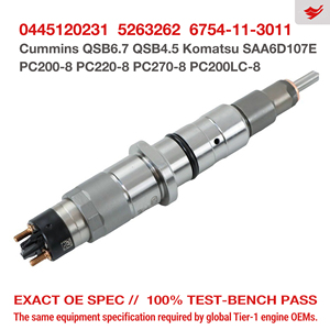 0445120231 5263262 6754-11-3011 หัวฉีดคอมมอนเรล QSB6.7/4.5 SAA6D107E รถขุด PC200-8 PC220-8 PC270-8 IATF16949 เกรด OEM - Product Image 2