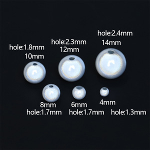 Perles rondes en acrylique laser réfléchissantes colorées pour la fabrication de bijoux avec trous traversants, perles en vrac en stock, printemps 2023, origine Yiwu - Product Image 2