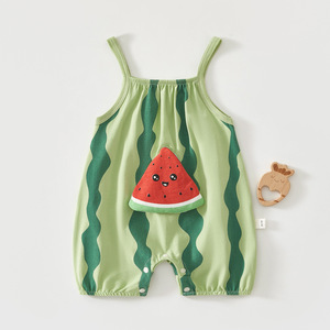 Combinaisons <span class=keywords><strong>de</strong></span> <span class=keywords><strong>bain</strong></span> pour bébés et tout-petits, sans manches, respirantes, pour l'été, la plage, unisexes, 95% coton, 5% élasthanne, motif <span class=keywords><strong>fraise</strong></span> - Product Image 2