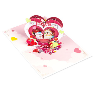 Cartes de vœux pop-up personnalisées en papier artisanal <span class=keywords><strong>d</strong></span>écoupées au laser et faites à la main en 3d pour la Saint-Valentin, <span class=keywords><strong>invitation</strong></span> de mariage - Product Image 5