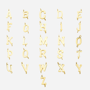 Conectores de Eslabones Iniciales de 10 mm |   Dijes de Letras del Alfabeto con Doble Aro de Acero Inoxidable Chapado en Oro PVD de 18K para la Creación de Joyería DIY - Product Image 4