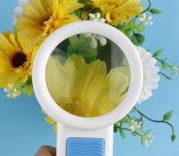 FUKAI 10X Handheld LED Illuminated Magnifying Glass Green Glass Lens 90mm Diameter ABS Plastic Case CE Rohs Certified 1-Year