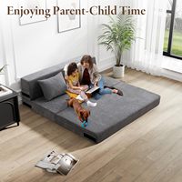 Sofá Cama Plegable Multifuncional de Estilo Japonés para Dormitorio Individual/Doble, con Tela Tatami, Nuevo Modelo