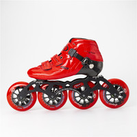 Patins de vitesse adultes de niveau professionnel chaussure de course en fibre de carbone rouleau clignotant
