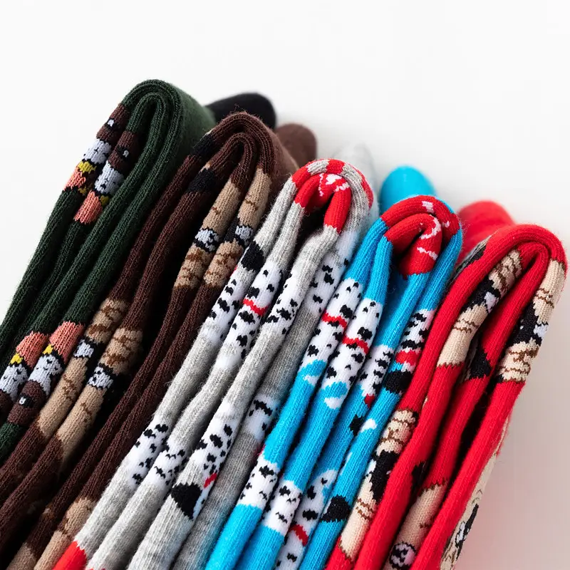 도매 패션 사용자 정의 로고 디자인 화려한 대나무 멋진 밝은 색 비즈니스 남성 원피스 양말