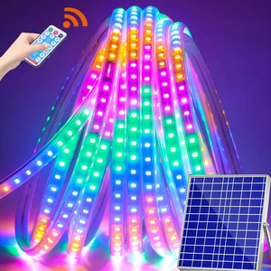 Bande lumineuse <span class=keywords><strong>LED</strong></span> <span class=keywords><strong>solaire</strong></span> étanche pour <span class=keywords><strong>extérieur</strong></span>, pour la décoration de cour, éclairage architectural paysager, bande lumineuse COB néon 24V - Product Image 2