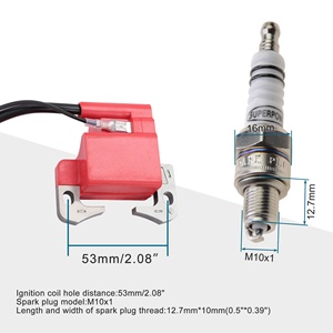 GOOFIT Bobine d'<span class=keywords><strong>allumage</strong></span> rouge avec bougie A7TC pour moteur <span class=keywords><strong>chinois</strong></span> 2 temps 47cc 49cc Pocket Dirt Bike Mini Moto Kids ATV <span class=keywords><strong>Quad</strong></span> - Product Image 2