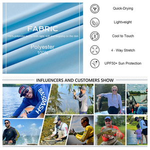 Camicia da Pesca per Uomo ad Alte Prestazioni, Personalizzabile, in Poliestere, Vestibilità Comoda, Manica Lunga, Protezione UV, Asciugatura Rapida - Product Image 5