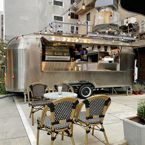 Chariot de bar à cocktails en acier inoxydable à 4 roues remorquable pour la vente de glaces, de vin, de jus, de boissons, de ski, de carnaval d'hiver - Product Image 2