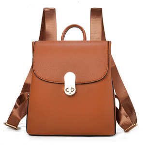 Vintage <b>Small</b> <b>Backpack</b> Shoulder Bag Women Soft PU Leather Crossbody Bag Multifunction Casual Lady Handbag - Product Image 3