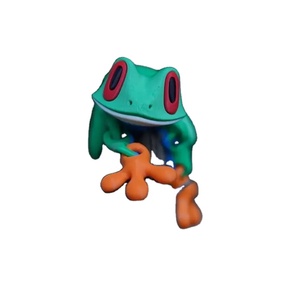 Décoration de bureau personnalisée en PLA imprimé en 3D, grenouille des bois aux yeux rouges, collection de statues d'animaux - Product Image 4