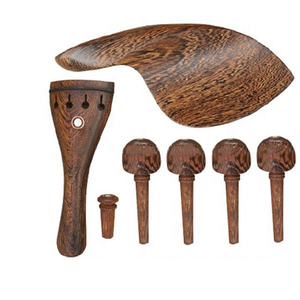 ชุดชิ้นส่วนไวโอลินไม้ปีกไก่ Wenge พร้อมอุปกรณ์ไวโอลินฝังเปลือกพร้อมหมุดส่วนคางและหมุดปลาย - Product Image 1