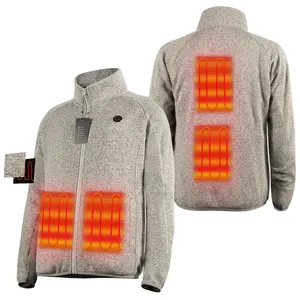 男女通用USB夹克电加热器户外休闲运动工作服开衫加热全拉链羊毛夹克
