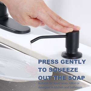 ก๊อกน้ำอ่างล้างหน้าแบบมือจับเดี่ยวสีดำพร้อมหัวจ่ายสบู่ - Product Image 4