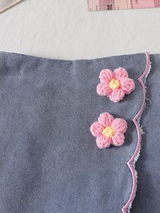 Completo da <span class=keywords><strong>bambina</strong></span> 2026 in stile western: Top a righe con risvolto e pantaloncini in denim con orlo floreale ricamato irregolare - Abbigliamento per bambine - Product Image 5