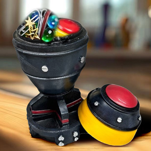 Ornement de bombe en résine, boîte de rangement décorative, type rond sur pied, couleur bronze, vert, noir, cadeau de collection militaire - Product Image 3