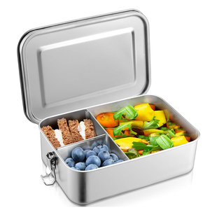 Cao Cấp 18/8 Leakproof 1400Ml 3 Ngăn Thép Không Gỉ Bento Hộp Ăn Trưa Với Nắp Thép Có Thể Khóa Clip Cho Trẻ Em Người Lớn - Product Image 1