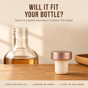 Bouchon de bouteille en liège synthétique anti-déversement avec logo personnalisé pour bouteilles de vin, champagne, whisky et spiritueux - Product Image 6