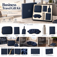 Kit Cadeau d'Affaires Personnalisé avec Logo : Organisateur, Housse de Passeport, Étiquette de Bagage, Masque de Nuit, Bouteille, Carnet – Fournisseur de Cadeaux d'Entreprise