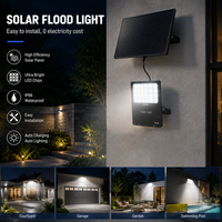 Nouvelle conception brevetée IP66, projecteur solaire extérieur haute luminosité, étanche, lumière de sécurité solaire LED pour jardin, cour, rue, mur