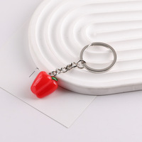 Acryl hars fruit groente model auto sleutelhanger speelgoed mini 3D druif appel aardbei komkommer lychee paprika charme sleutelhanger