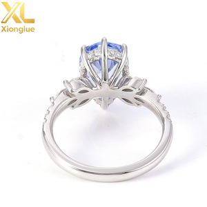 Bague personnalisée élégante en or 18 carats, or massif 14 carats, pierre précieuse de laboratoire, bague de mariage, bijoux fins, saphir de laboratoire taille poire, bague de fiançailles - Product Image 3