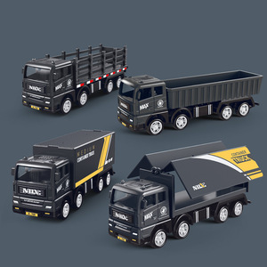 Camión de juguete negro para niños, educativo, de fricción, transportador de vehículos, flota de juguete, contenedor, camión publicitario con valla - Product Image 2