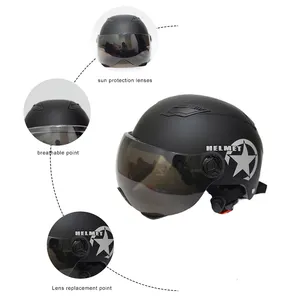 Yeni moda özel toptan elektrikli yarım yüz yüksek kaliteli güvenlik motosiklet kask fiyat
