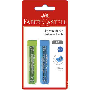 FABER CASTELL - SET 2 MINE POLYMÈRE 0.7MM 2B - Product Image 1
