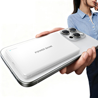 Batterie externe ultra-fine 5000 10000mAh 15W avec écran LED, ultra-plate, portable, double sortie USB Type-C, charge rapide