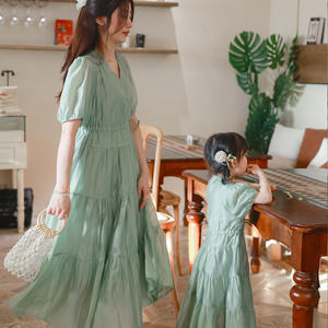 Ethiopian Summer Short Sleeve Casual Breathable Bohemian Customized Logo Dress Girls <strong>Mum</strong> <strong>Daughter</strong> Family <strong>Matching</strong> <strong>Outfits</strong> - Product Image 2