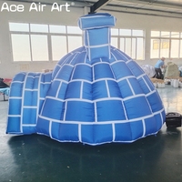 Mignon bleu gonflable Igloo antarctique pingouins grotte hiver gonflable dôme tente pour l'extérieur décor de noël enfants amusant