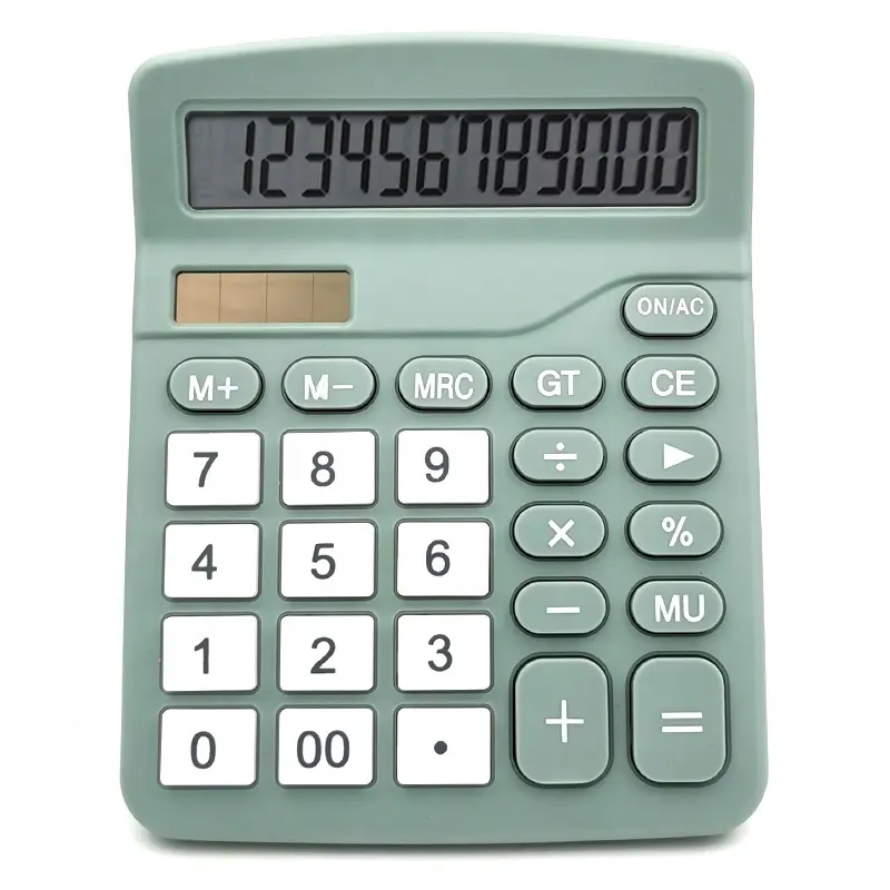 Calculadora de 12 dígitos de bolso, energia solar e bateria dupla, para estudantes e escritório