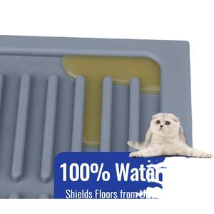 Alfombrilla de silicona impermeable para arena de gatos, tapete para recoger arena de mascotas, fácil de limpiar, suave para las patas, almohadilla para limpieza de mascotas, comida o pañales. - Product Image 2