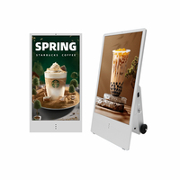 Chariot d'affichage numérique LCD portable et rechargeable, idéal pour les expositions, les magasins éphémères et autres événements