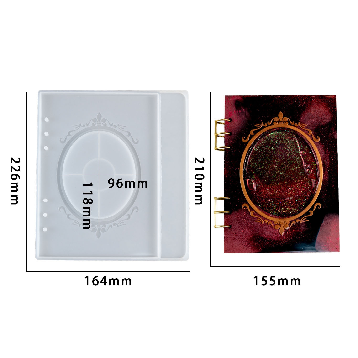 Ensemble de moules pour carnet A5 Quicksand ovale européen