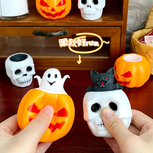 Juguete Antiestrés de Silicona con Forma de Esqueleto, Fantasma y Calabaza de Halloween, en Caja de Color - Product Image 1