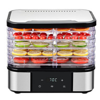 Séchoir multifonction pour champignons, fruits, herbes, déshydrateur alimentaire réglable 5 6 7 plateaux minuterie conception transparente sans BPA OEM