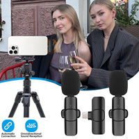 Vente directe d'usine K9 Lavalier Réduction du bruit Grande batterie Mini microphone sans fil extérieur