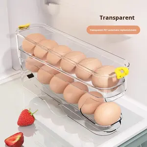 Organisateur de rangement pour œufs roulants en plastique léger moulé par injection, moderne, blanc, préservation de <span class=keywords><strong>la</strong></span> fraîcheur pour réfrigérateur, cuisine - Product Image 6