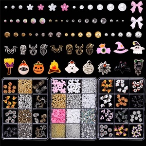 Accessoires en résine 3D <span class=keywords><strong>pour</strong></span> manucure, motif floral, <span class=keywords><strong>pour</strong></span> l'automne, l'hiver, Noël, Halloween, décoration d'<span class=keywords><strong>ongles</strong></span> de style japonais, vente en gros - Product Image 4