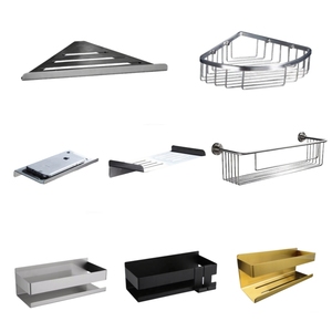 Étagère <span class=keywords><strong>de</strong></span> salle <span class=keywords><strong>de</strong></span> bain murale moderne en aluminium, anti-rouille, écologique, durable, à double niveau, et paniers <span class=keywords><strong>de</strong></span> rangement d'angle pour <span class=keywords><strong>douche</strong></span> - Product Image 2