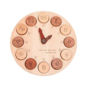 Rompecabezas de madera natural para edades tempranas, juego de cognición de tiempo Montessori seguro, reloj de madera, juguetes para niños, juguete de aprendizaje para bebés - Product Image 6
