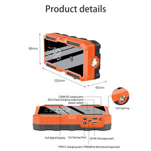 3000A แบตเตอรี่รถยนต์แบบพก<span class=keywords><strong>พา</strong></span>37000mWh แบตเตอรี่ลิเธียม12V พร้อม PD66W - Product Image 6