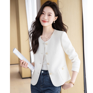Light Purple Women's Blazer Long Sleeve Solid Color Polyester Anti-Wrinkle Spring Autumn Casual Suit Jacket - Product Image 3
